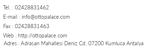 Ottoman Palace Hotel telefon numaralar, faks, e-mail, posta adresi ve iletiim bilgileri
